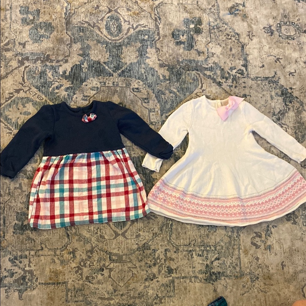 Plaid and Pink Girls' Dresses Set